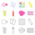 Vector design of bubblegum and product symbol. Collection of bubblegum and dental vector icon for stock.