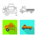 Vector design of build and construction icon. Set of build and machinery vector icon for stock.