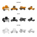 Vector design of build and construction icon. Set of build and machinery vector icon for stock.