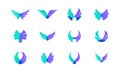 Vector design bundle of wings. Suitable as a logo that represents freedom, courage and happiness