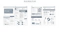 Vector design of a business plan layout featuring various informational panels. Royalty Free Stock Photo