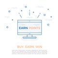 Vector design for business reward programs and customer loyalty strategy by earning points. Buy, earn points and win.