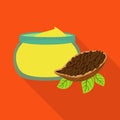 Isolated object of cacao and butter sign. Collection of cacao and nougat stock symbol for web.