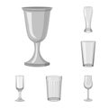 Vector design of capacity and glassware icon. Collection of capacity and restaurant stock vector illustration. Royalty Free Stock Photo