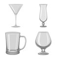 Vector design of capacity and glassware icon. Set of capacity and restaurant stock vector illustration. Royalty Free Stock Photo