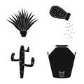 Isolated object of carnival and national icon. Set of carnival and tequila stock symbol for web.