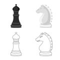 Vector design of checkmate and thin icon. Set of checkmate and target stock vector illustration. Royalty Free Stock Photo