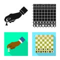 Vector design of checkmate and thin icon. Set of checkmate and target stock vector illustration. Royalty Free Stock Photo