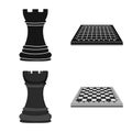 Vector design of checkmate and thin icon. Set of checkmate and target stock vector illustration. Royalty Free Stock Photo