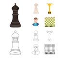 Vector design of checkmate and thin icon. Set of checkmate and target stock symbol for web. Royalty Free Stock Photo