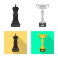 Vector design of checkmate and thin icon. Set of checkmate and target stock symbol for web. Royalty Free Stock Photo