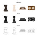 Vector design of checkmate and thin sign. Collection of checkmate and target stock vector illustration. Royalty Free Stock Photo