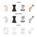 Vector design of checkmate and thin sign. Collection of checkmate and target stock vector illustration. Royalty Free Stock Photo