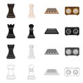 Isolated object of checkmate and thin symbol. Collection of checkmate and target vector icon for stock. Royalty Free Stock Photo