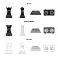 Vector design of checkmate and thin symbol. Set of checkmate and target vector icon for stock. Royalty Free Stock Photo