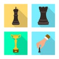 Vector design of checkmate and thin symbol. Set of checkmate and target vector icon for stock. Royalty Free Stock Photo