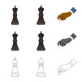 Vector design of checkmate and thin symbol. Set of checkmate and target vector icon for stock. Royalty Free Stock Photo