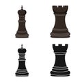 Vector design of checkmate and thin symbol. Set of checkmate and target vector icon for stock. Royalty Free Stock Photo