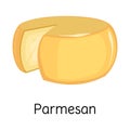Vector design of cheese and parmesan logo. Graphic of cheese and slice stock symbol for web.