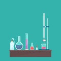 Vector design of chemical titration equipment. Royalty Free Stock Photo