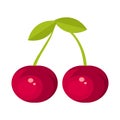 Vector design of cherry and vitamin symbol. Set of cherry and berry vector icon for stock.