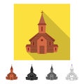 Vector design of church and orthodox symbol. Collection of church and bible stock symbol for web.