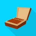 Isolated object of cigar and box logo. Set of cigar and pack  stock symbol for web. Royalty Free Stock Photo