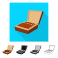 Vector design of cigar and box logo. Set of cigar and pack  stock symbol for web. Royalty Free Stock Photo