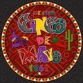 Vector design in circular ornament_4_on Mexican theme celebrating Cinco de mayo in flat lettering calligraphy in circle Royalty Free Stock Photo