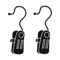Vector design of clothespeg and clothespin symbol. Set of clothespeg and pin stock vector illustration. Royalty Free Stock Photo