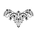 Vector design for collar t-shirts and blouses.Vector embroidery ethnic flowers neck pattern