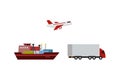 Vector design collection of transportation for goods delivery Royalty Free Stock Photo