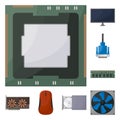 Isolated object of computer and hardware symbol. Collection of computer and component vector icon for stock. Royalty Free Stock Photo