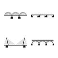 Isolated object of construct and side sign. Set of construct and bridge vector icon for stock. Royalty Free Stock Photo
