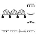 Vector design of construct and side logo. Set of construct and bridge stock vector illustration. Royalty Free Stock Photo