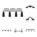 Isolated object of construct and side symbol. Set of construct and bridge stock vector illustration. Royalty Free Stock Photo