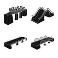Vector design of construct and side sign. Set of construct and architecture vector icon for stock. Royalty Free Stock Photo