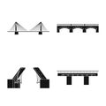 Isolated object of construct and side symbol. Collection of construct and bridge vector icon for stock. Royalty Free Stock Photo