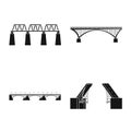 Isolated object of construct and side icon. Set of construct and bridge stock vector illustration. Royalty Free Stock Photo