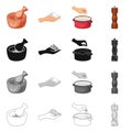 Vector design of cooking and sea icon. Collection of cooking and baking vector icon for stock.