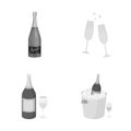 Vector design of cork and new icon. Collection of cork and wine vector icon for stock. Royalty Free Stock Photo