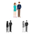 Vector design of couple and young symbol. Collection of couple and husband stock symbol for web.