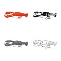 Vector design of crayfish  and lobster icon. Set of crayfish  and boiled vector icon for stock. Royalty Free Stock Photo