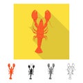 Vector design of crayfish  and lobster logo. Set of crayfish  and boiled stock symbol for web. Royalty Free Stock Photo