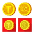 Isolated object of cryptocurrency and coin logo. Collection of cryptocurrency and crypto stock symbol for web.
