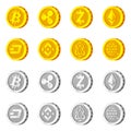 Vector design of cryptocurrency and coin sign. Collection of cryptocurrency and crypto stock vector illustration.