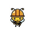 vector cute worker bee mascot