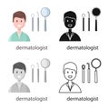 Vector design of dermatologist and scar logo. Collection of dermatologist and dermatology vector icon for stock.