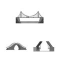 Isolated object of design and construct symbol. Set of design and bridge vector icon for stock. Royalty Free Stock Photo