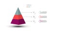 Vector design diagram presentation on pyramid layer shape Royalty Free Stock Photo